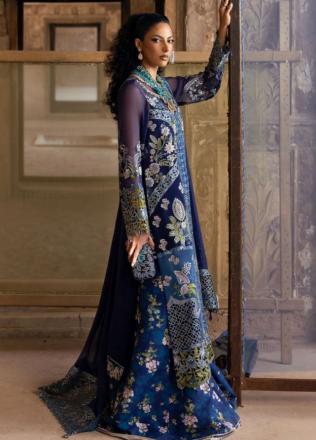 Sardinia Embroidered Chiffon Suits Unstitched 3 Piece SRD25CF D-1105 Maya - Formals Collection