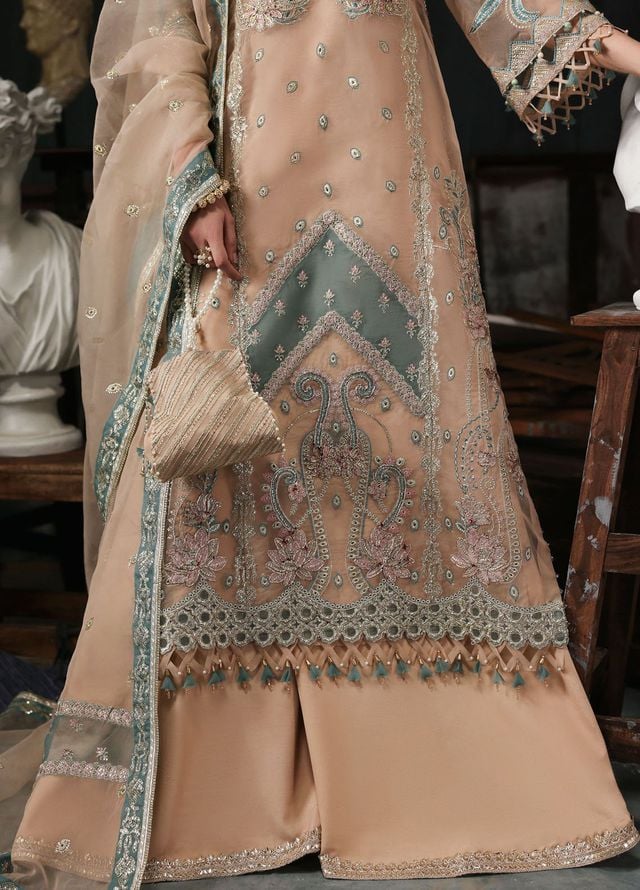 Sardinia Embroidered Organza Suits Unstitched 3 Piece D-1204 Nova - Formals Collection