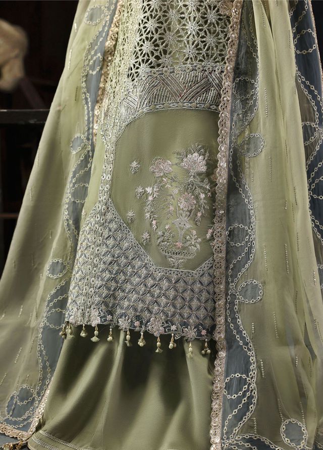 Sardinia Embroidered Organza Suits Unstitched 3 Piece D-1206 Inara - Formals Collection