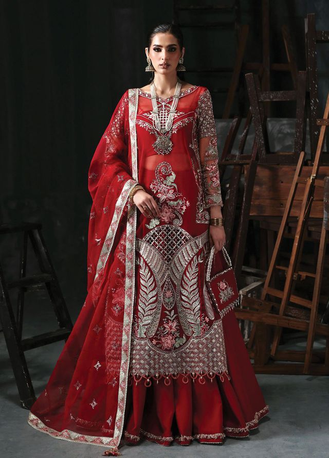Sardinia Embroidered Organza Suits Unstitched 3 Piece D-1207 Zuri - Formals Collection