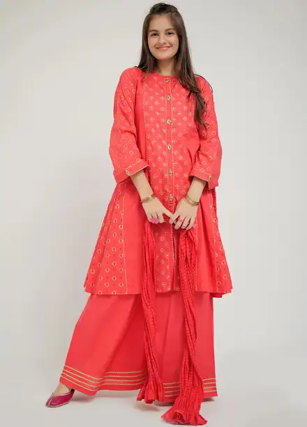 Senorita Pret Casual Cotton Cambric 3 Piece Suit for Girls for Girls GAD-02657
