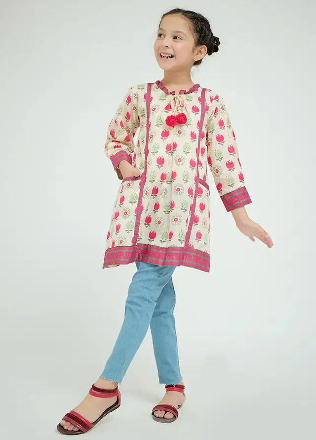 Senorita Pret Casual Cotton Lawn Kurti For Kids KAA-02579