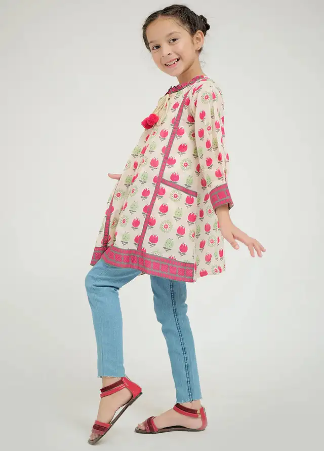 Senorita Pret Casual Cotton Lawn Kurti For Kids KAA-02579