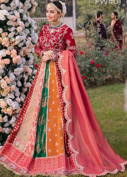 Shadmani Phirsy By Qalamkar Embroidered Velvet Suits Unstitched 3 Piece QLM22SP FW-01 Mehrbano - Wedding Formal Collection