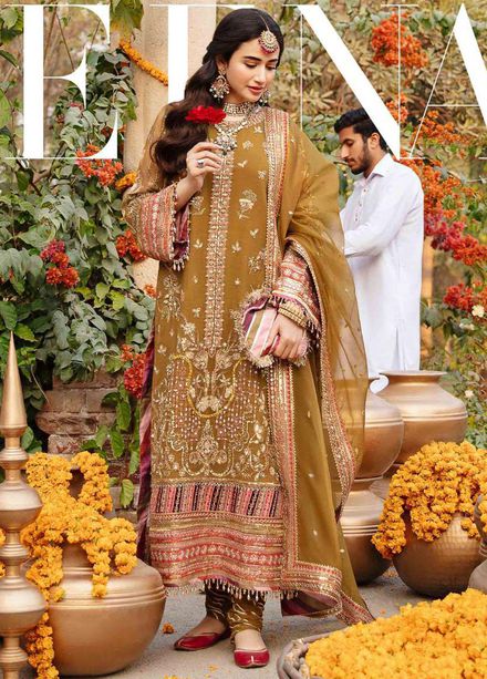 Shadmani Phirsy By Qalamkar Embroidered Raw Silk Suits Unstitched 3 Piece QLM22SP FW-02 Safeena - Wedding Formal Collection