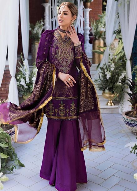 Shehnai by Motifz Embroidered Jacquard Suits Unstitched 3 Piece MT22SH MWU0 3140-999-Balsam - Wedding Collection
