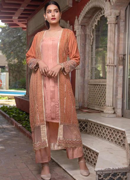 Sidra Mumtaz Embroidered Raw Silk Stitched 3 Piece Suit SM20GS 2101-GM-04 SARDONYX