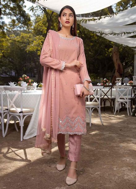Sidra Mumtaz Embroidered Raw Silk Stitched 3 Piece Suit SM20GS 2101-GM-05 AMERTINE