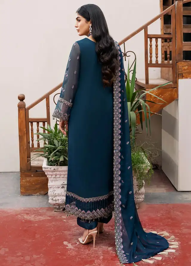 Sitarah by Imrozia Embroidered Chiffon Suit Unstitched 3 Piece IM24LC I-212 Chamak - Luxury Collection