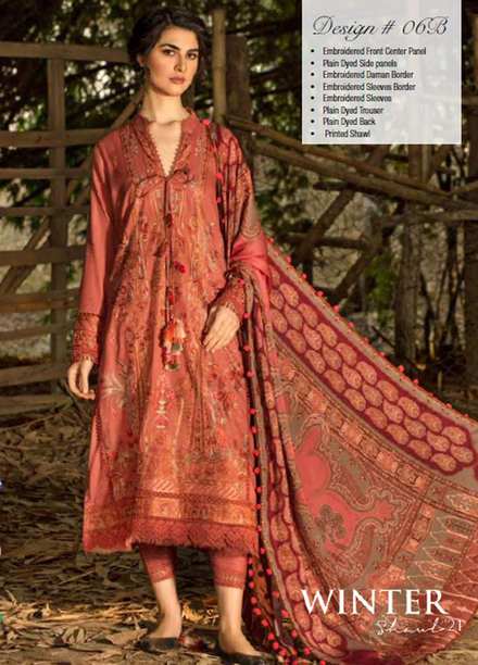 Sobia Nazir Embroidered  Suits Unstitched 3 Piece SN21W 06B - Winter Collection