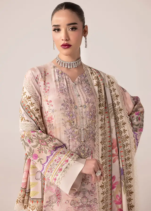 Suay by Sahane Handwork Silk Suits Unstitched 3 Piece SNE25S CT-15005 Zade - Silk Collection