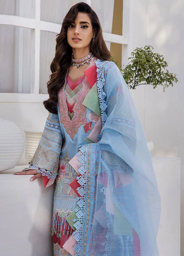 Tessa Embroidered Lawn Suits Unstitched 3 Piece Sakura Skyline - Festive Collection