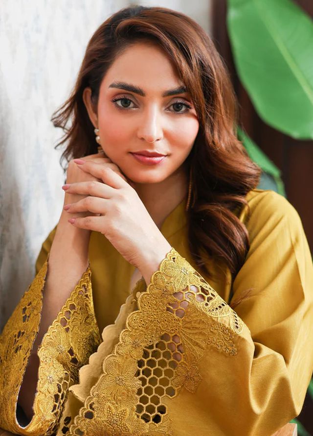 Tessa Pret Embroidered Lawn 2 Piece Suit Golden patel