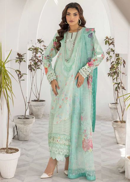 Tessa Printed Lawn Suits Unstitched 3 Piece Ocean Breeze - Summer Collection