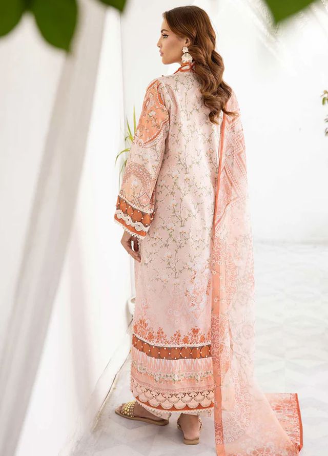 Tessa Printed Lawn Suits Unstitched 3 Piece Peach Perfaction - Summer Collection