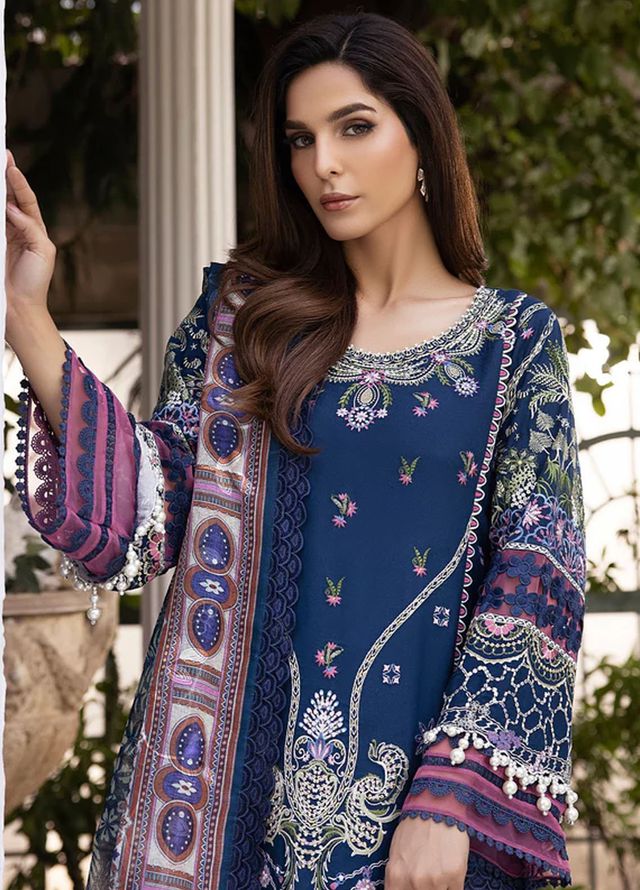 Tessa Studio Embroidered Karandi Suits Unstitched 3 Piece Zinc Mist - Winter Collection