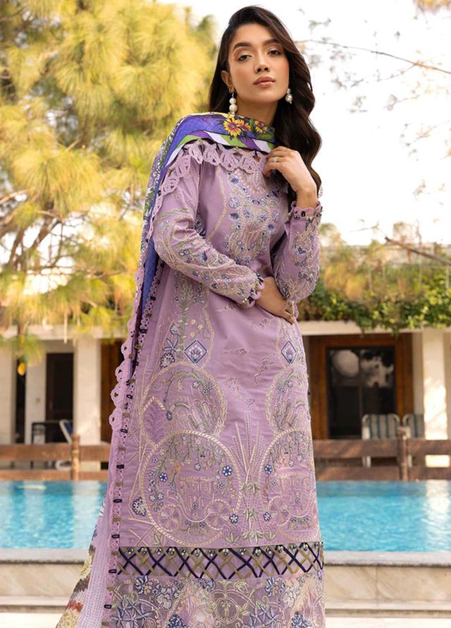 Tessa Studio Embroidered Lawn Suits Unstitched 3 Piece Lavender Mirage - Summer Collection