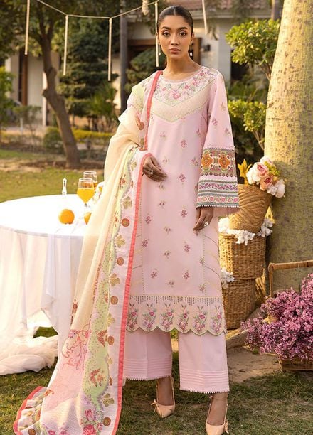 Tessa Studio Pret Embroidered Lawn 3 Piece Suit Blush Bloom