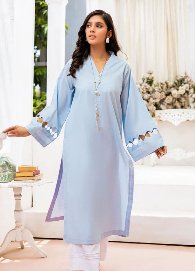 Tessa Pret Solid Lawn 2 Piece Suit Azure Skies