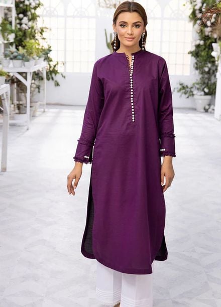 Tessa Pret Solid Lawn 2 Piece Suit Violet Whisper