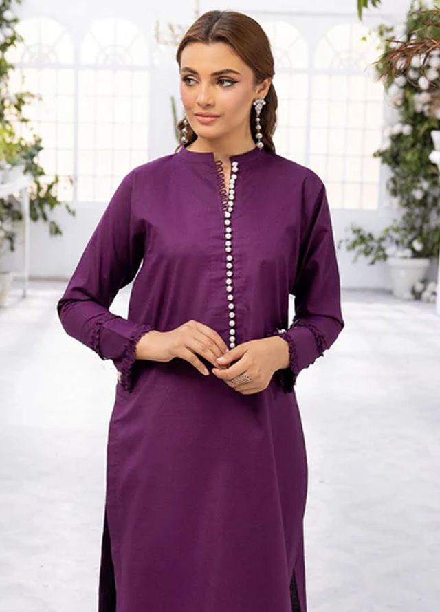 Tessa Pret Solid Lawn 2 Piece Suit Violet Whisper