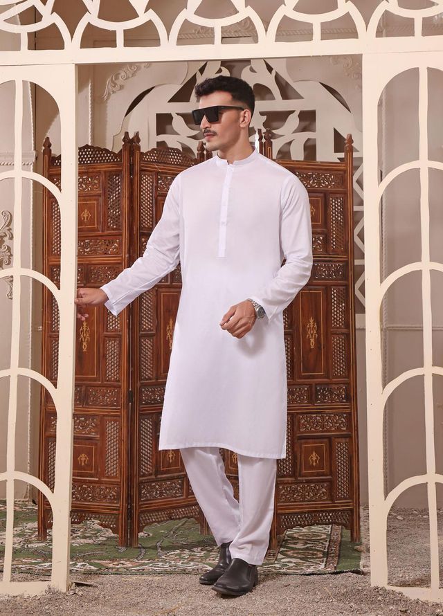 The Great Master (TGM) Cotton Formal Men Kurta Pajama -  TGM22MN-4 White Smoke