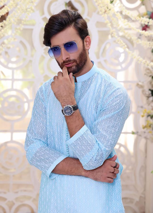 The Great Master (TGM) Cotton Formal Kurta Pajama for Men -  TGM22MFS Blue Horizon
