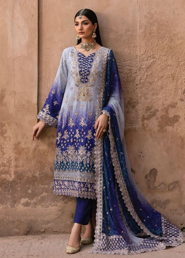 The Empress by Emaan Adeel Embroidered Chiffon Suits Unstitched 3 Piece EA25TE D-09 Aurevia - Formals Collection