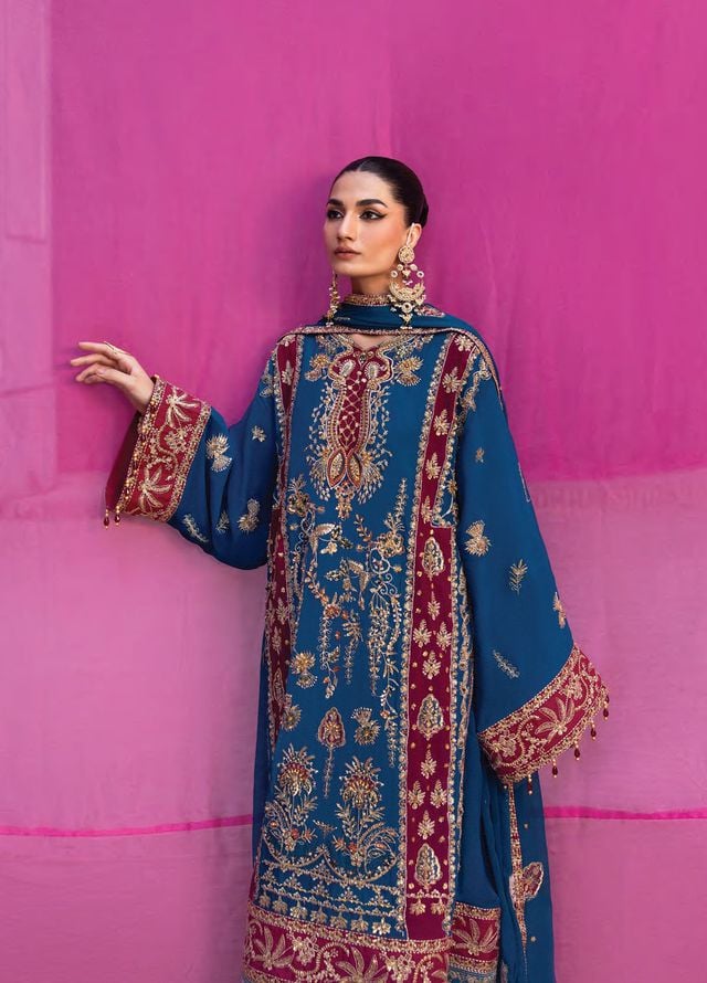 The Empress by Emaan Adeel Embroidered Organza Suits Unstitched 3 Piece EA25TE D-05 Velanis - Formals Collection