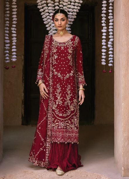 The Empress by Emaan Adeel Embroidered Organza Suits Unstitched 3 Piece EA25TE D-10 Rosmyn - Formals Collection