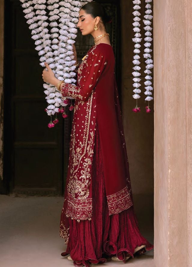 The Empress by Emaan Adeel Embroidered Organza Suits Unstitched 3 Piece EA25TE D-10 Rosmyn - Formals Collection