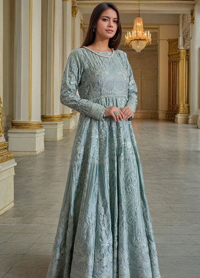 Thread and Motifs Pret Embroidered Chamois 3 piece Suit 9366.1