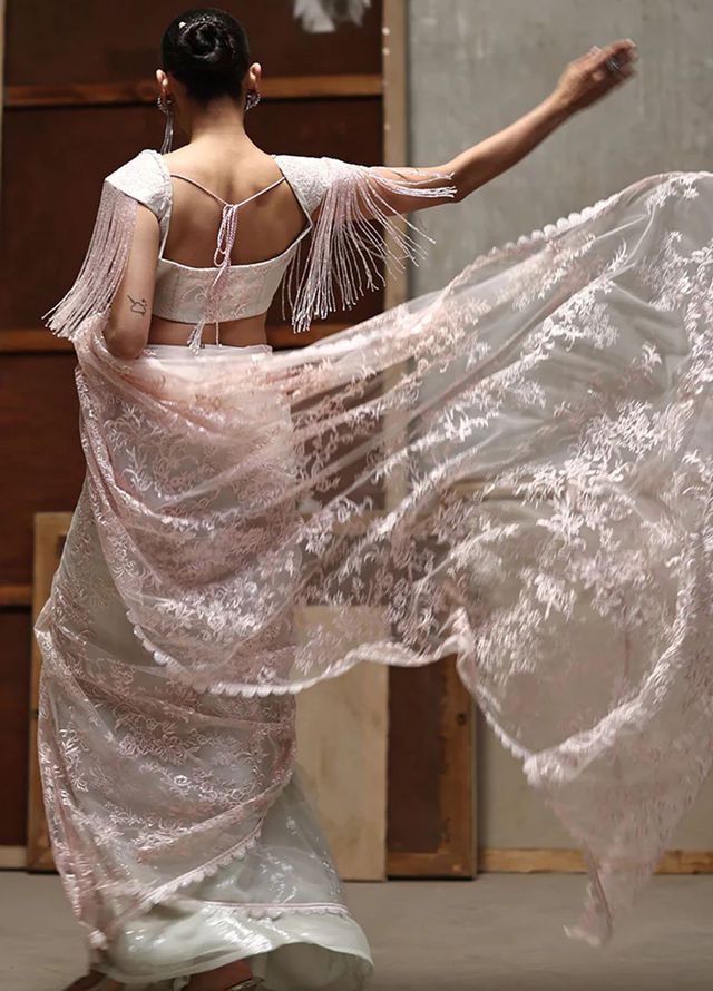 Thread and Motifs Pret Embroidered Net 1 Piece 9764