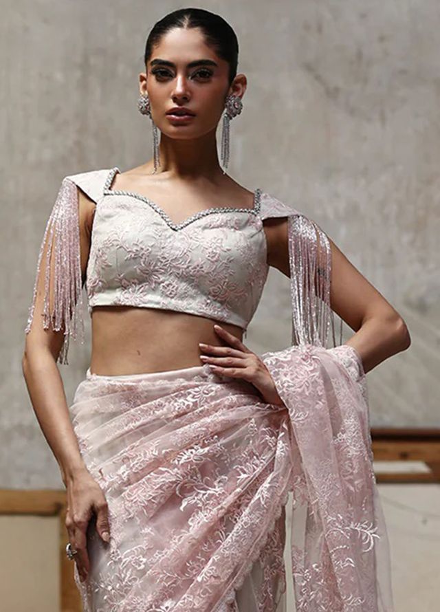 Thread and Motifs Pret Embroidered Net 1 Piece 9764