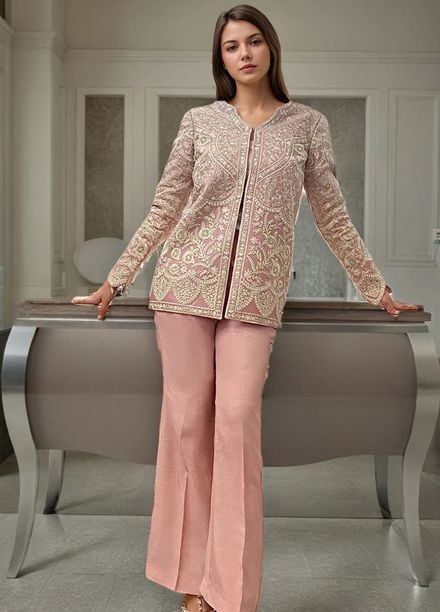 Thread and Motifs Pret Embroidered Net 3 piece Suit 9361