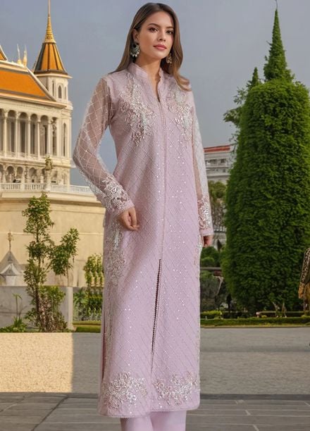 Thread and Motifs Pret Embroidered Net 3 piece Suit 9723