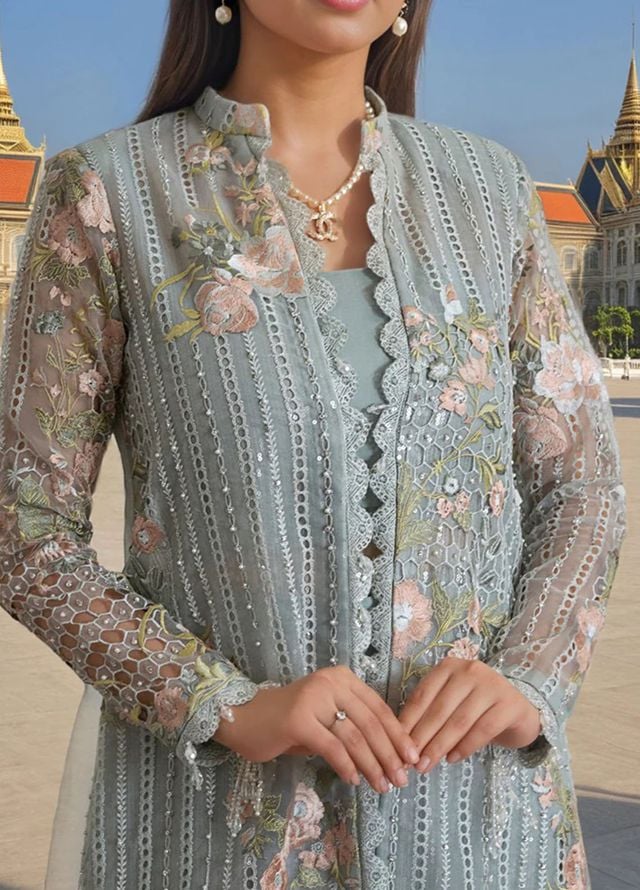 Thread and Motifs Pret Embroidered Organza 3 Piece 9610