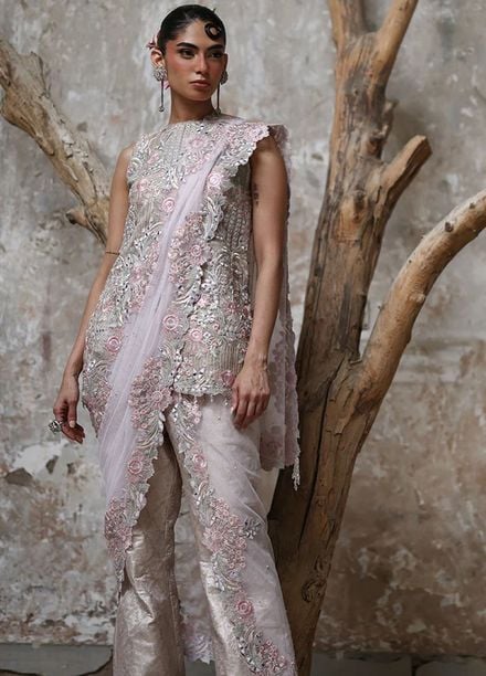 Thread and Motifs Pret Embroidered Organza 3 piece Suit 9124.2