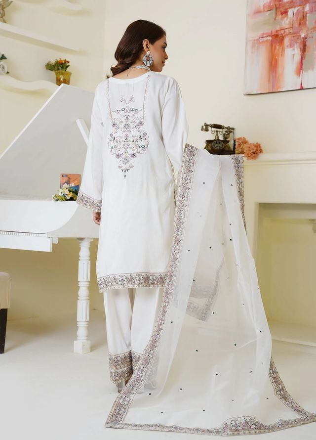 Threads And Weaves Pret Embroidered Viscose 3 Piece Suit RTWV25107