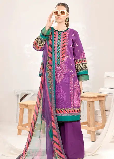 Tropicana By Fiona Printed Lawn Suit Unstitched 2 Piece FO24T Bouqet - Summer Collection