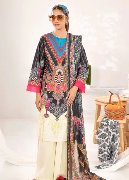 Tropicana By Fiona Printed Lawn Suit Unstitched 2 Piece FO24T Grove - Summer Collection