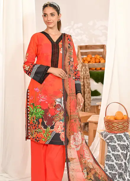 Tropicana By Fiona Printed Lawn Suit Unstitched 2 Piece FO24T Sparkle - Summer Collection