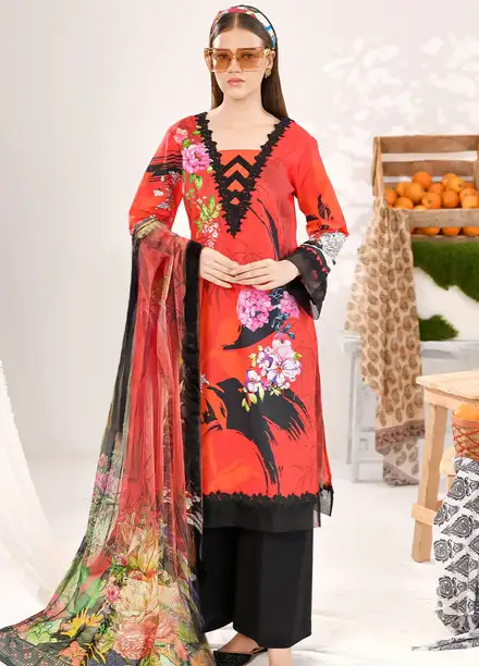 Tropicana By Fiona Printed Lawn Suit Unstitched 2 Piece FO24T Whisper - Summer Collection