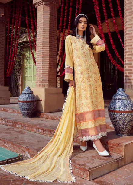 Vintage By LALA Textiles Embroidered Swiss Voile Suits Unstitched 3 Piece LT22V Cyra - Summer Collection