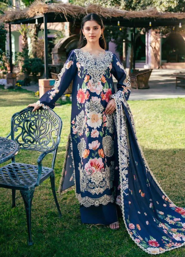 Vintage Flora by Manara Embroidered Lawn Suits Unstitched 3 Piece MNA25VS VF-04 Jardine - Summer Collection