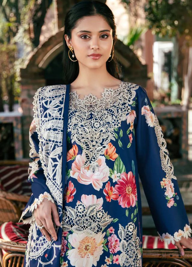 Vintage Flora by Manara Embroidered Lawn Suits Unstitched 3 Piece MNA25VS VF-04 Jardine - Summer Collection