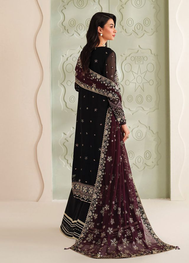 Xenia Embroidered Chiffon Suits Unstitched 3 Piece XE25NU D-01 Ayat - Formals Collection
