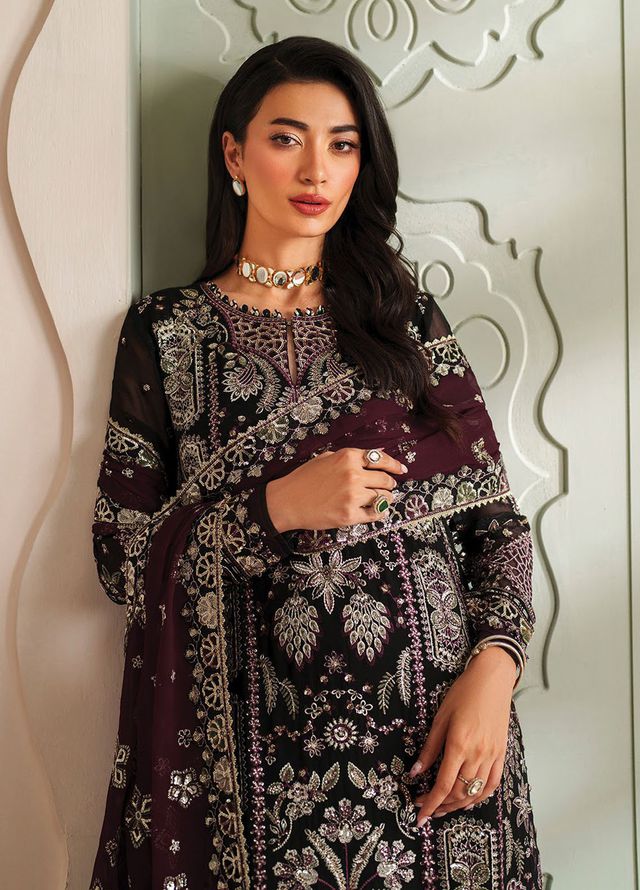 Xenia Embroidered Chiffon Suits Unstitched 3 Piece XE25NU D-01 Ayat - Formals Collection