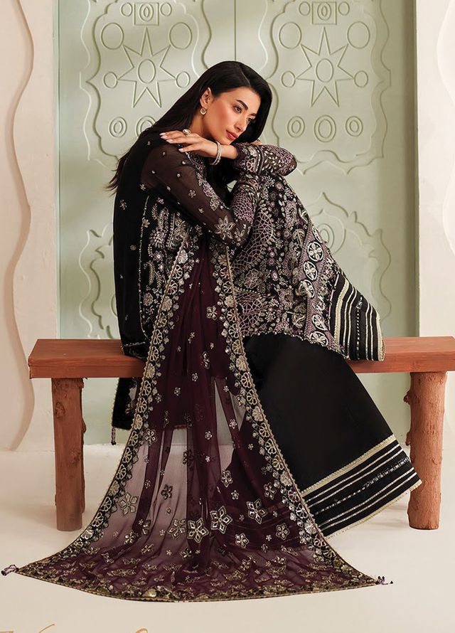 Xenia Embroidered Chiffon Suits Unstitched 3 Piece XE25NU D-01 Ayat - Formals Collection