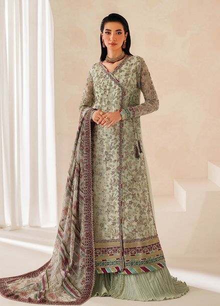 Xenia Embroidered Chiffon Suits Unstitched 3 Piece XE25NU D-04 Zaleh - Formals Collection